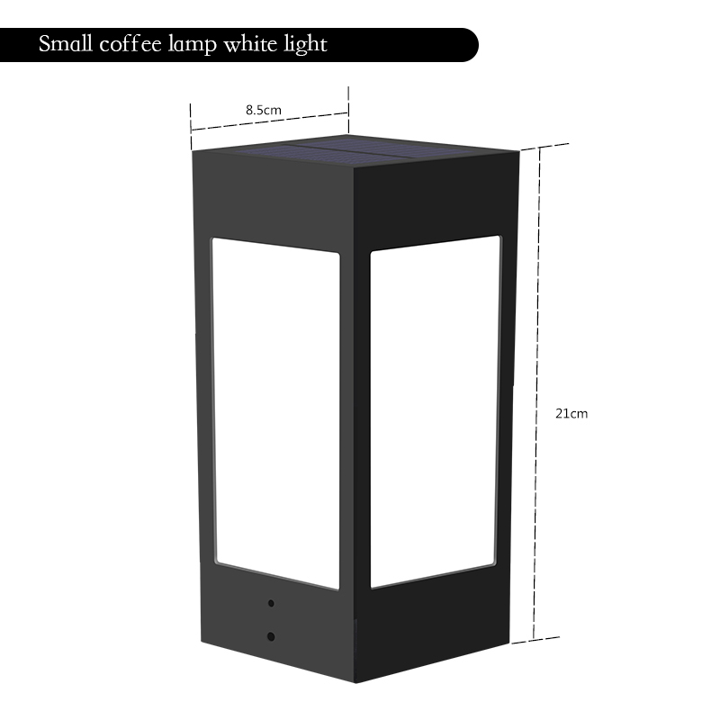 LED Solar Column Headlight Solar Powered Pillar Lamp Outdoor Waterproof Wall Light for Villa Courtyard Landscape Garden Decor: small cool white