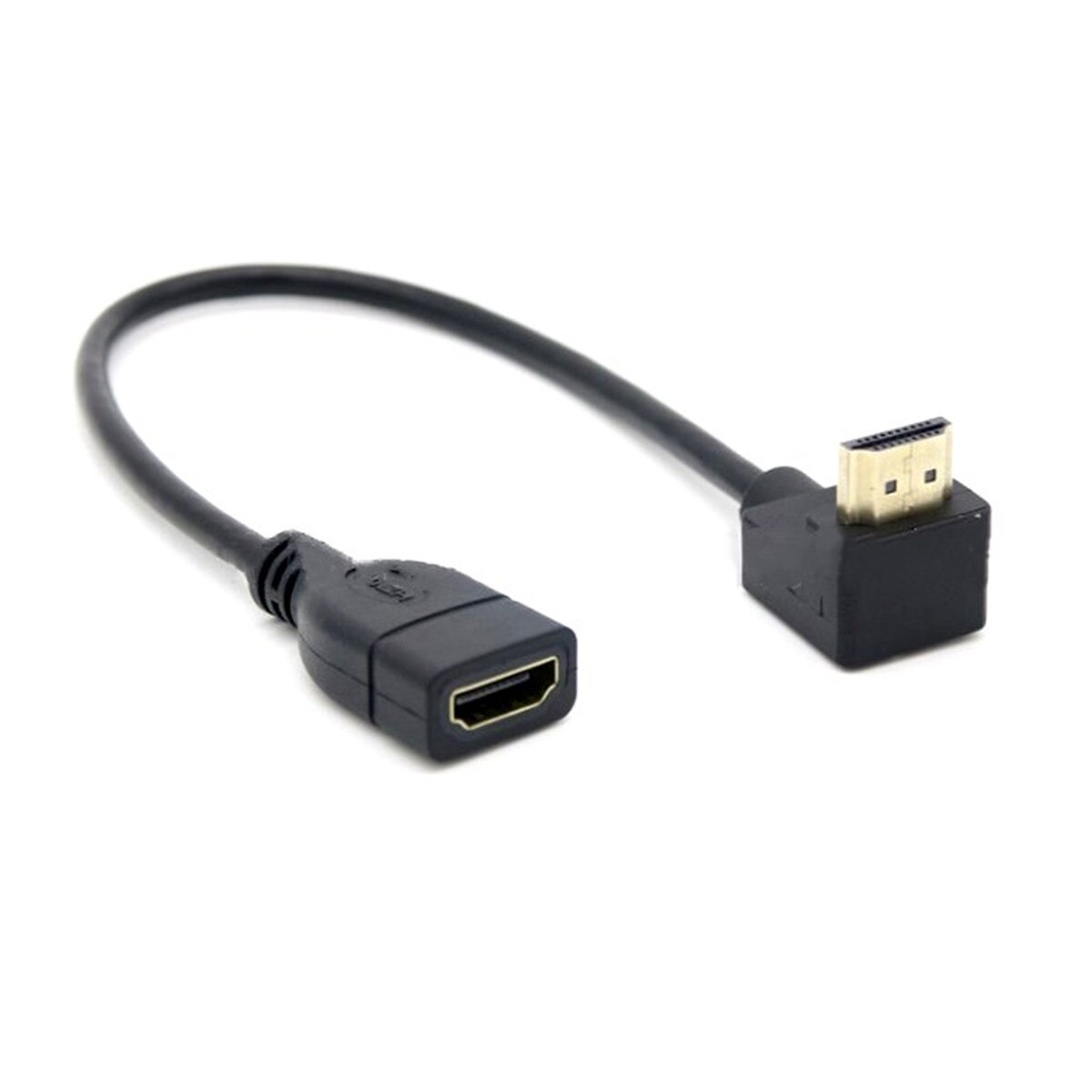90 Degree UP Angled HDMI Male to HDMI Female Converter Adapter Cable Lead: M-Male Down (30cm)