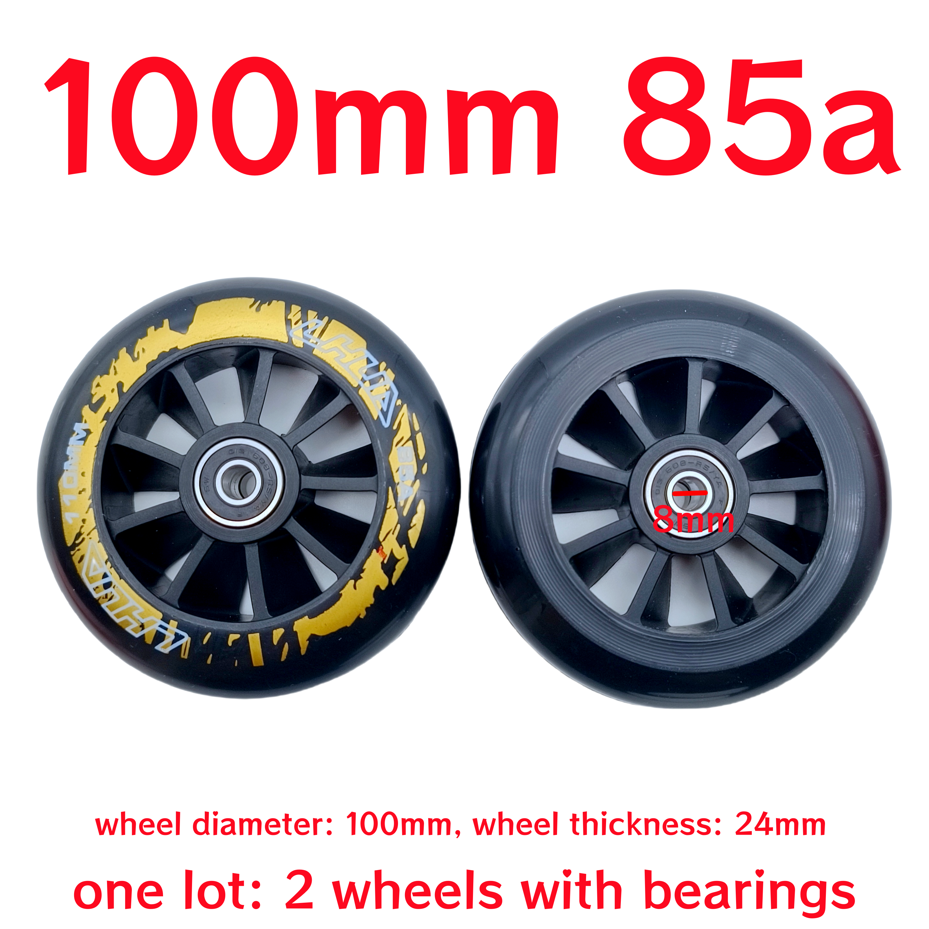 scooter accessories skate wheel scooter wheel 90mm 110mm 120mm 125mm wheel thickness 24mm 2wheels/lot: Red
