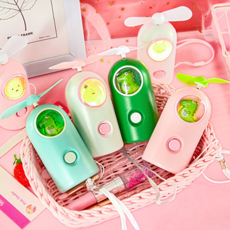 night light Unicorn fan mini fan Mini Summer electric fan cartoon cute girl Mini Fan portable USB charging fan