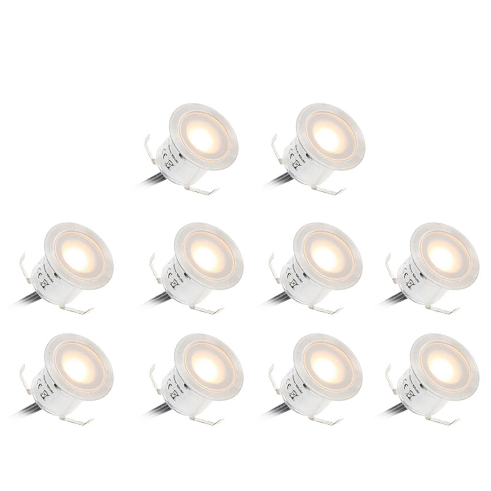 10PCS LED Deck Lights SMD2835 Small Recessed In-Ground Underground IP67 Waterproof Spotlight Outdoor Landscape