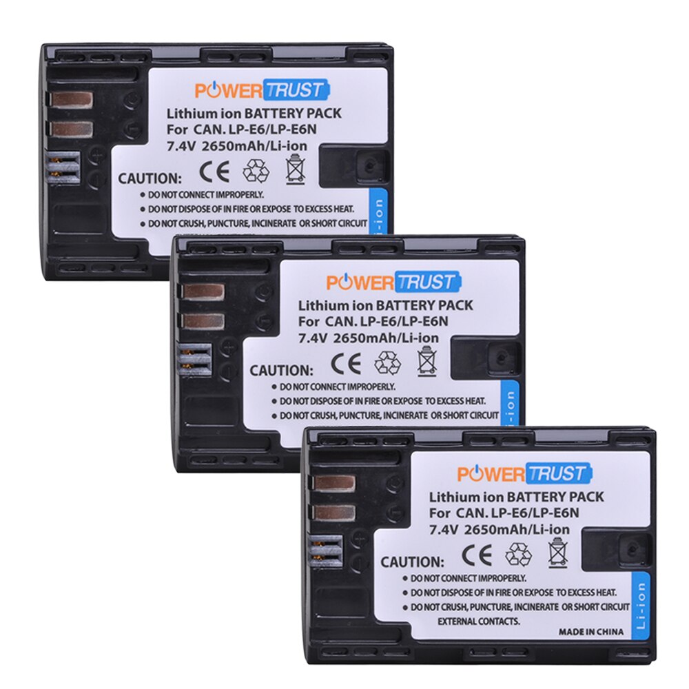 1x2650mAh LP-E6 LP E6 LPE6 LP-E6N Cámara batería para Canon EOS 5DS 5D Mark II Mark III 6D 7D 60D 60Da 80D DSLR EOS 5DSR: 3 Battery
