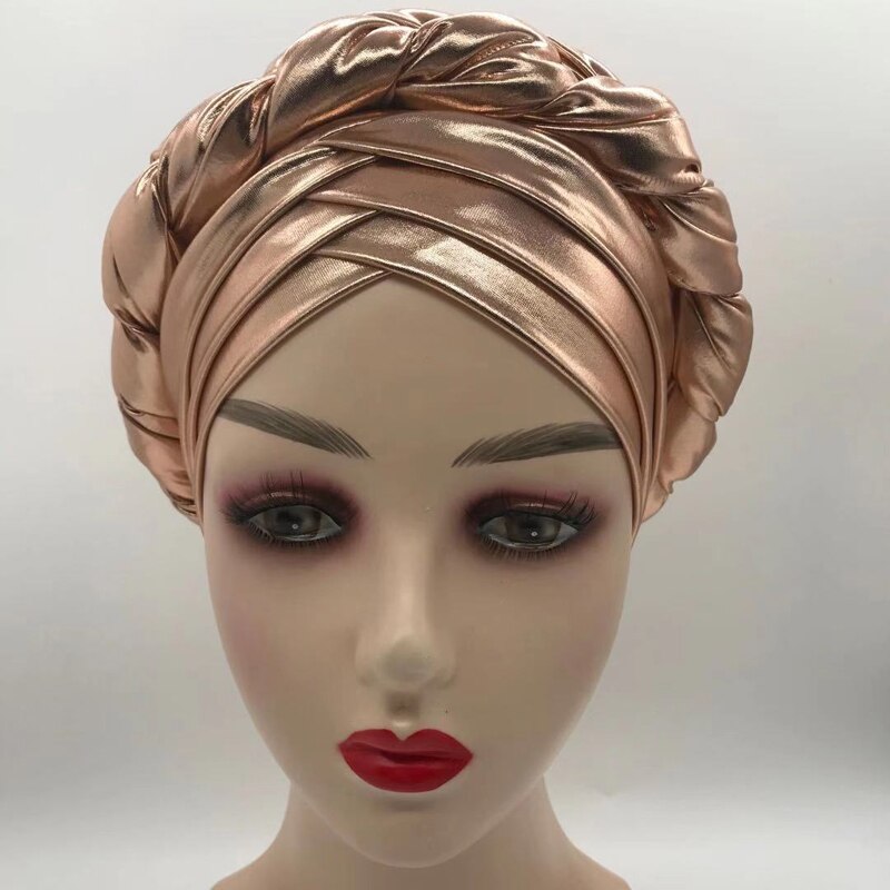 latest aso oke auto gele headtie Already Handmade african Cap Nigerian Wedding Gele women braid turbans Ladies head wraps: 9