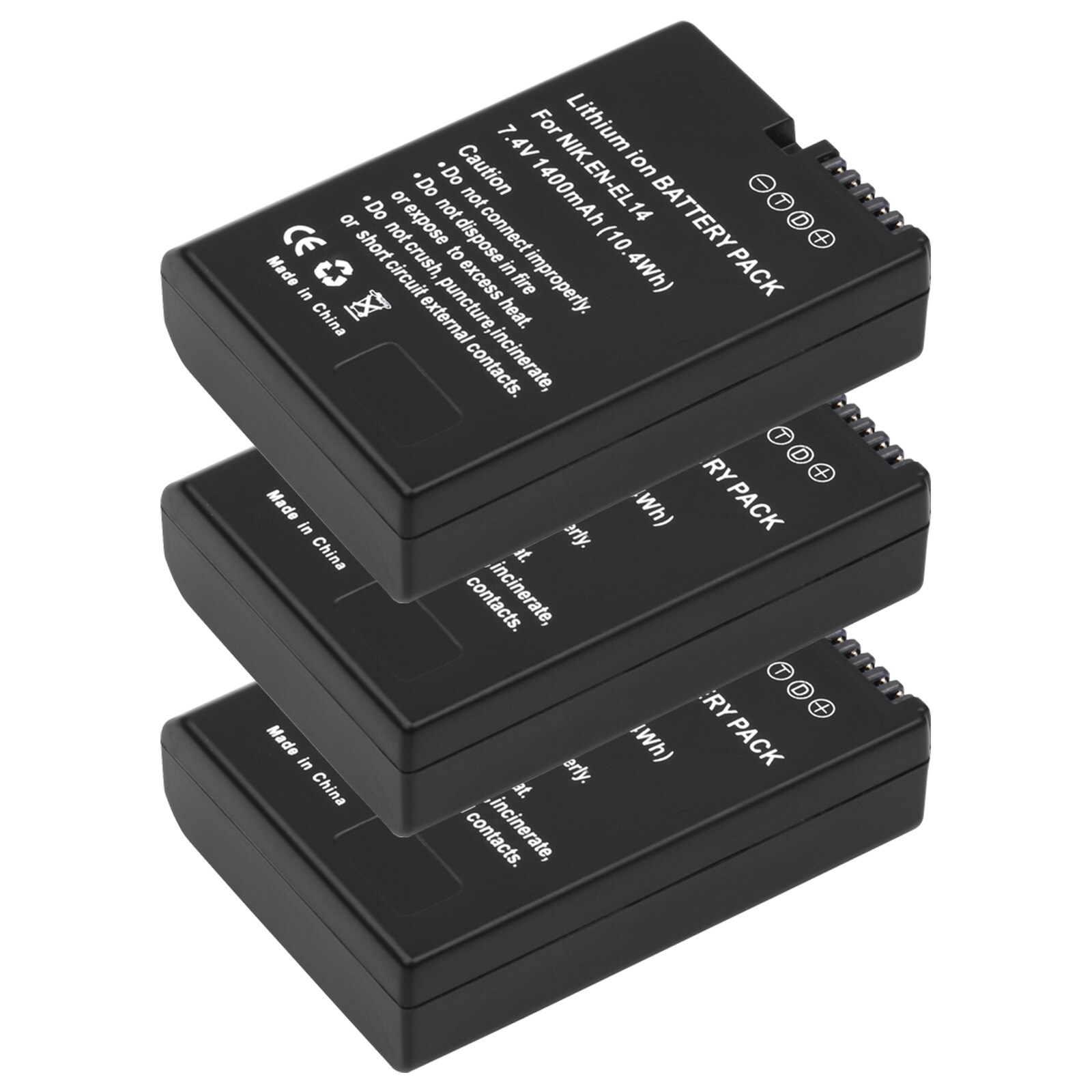 EN-EL14 EN-EL14A EL14 Replacement Camera Battery for Nikon D3100 D3200 D3300 D3400 D5600 D5100 D5200 P7000 P7800: 3 Battery