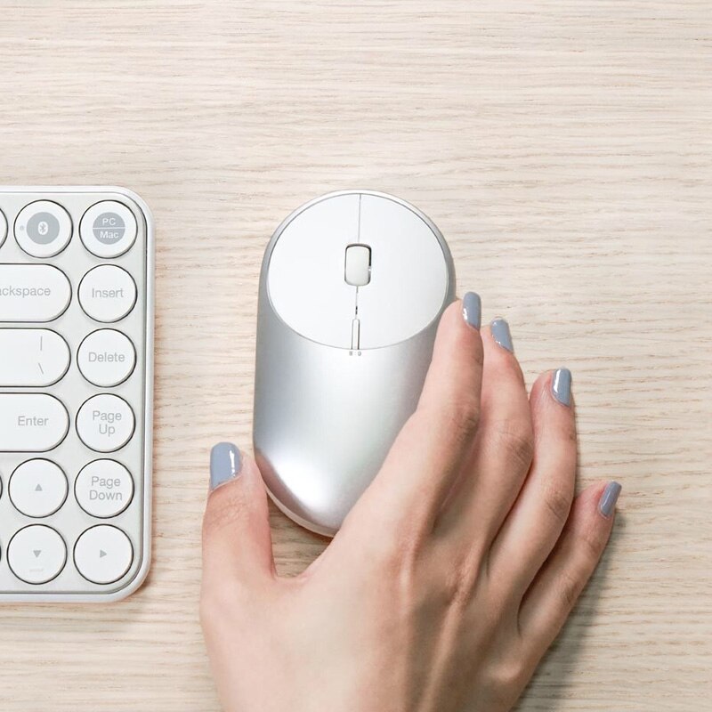 Originele Xiaomi Mi Draagbare Muis 2 4-DPI 4000 2400 1800 1200 Bluetooth RF2.4 Aluminium Metal Abs Windows 10 Android mac