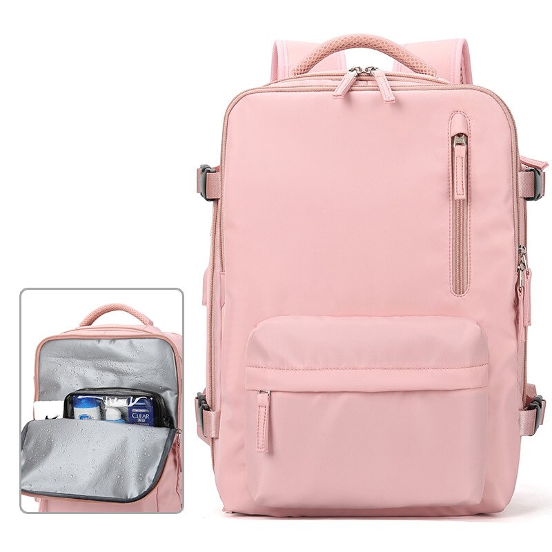 Waterproof Travel Backpack Men Women Multifunction Laptop Backpacks Male Female Outdoor Luggage Bag Mochilas: Pink