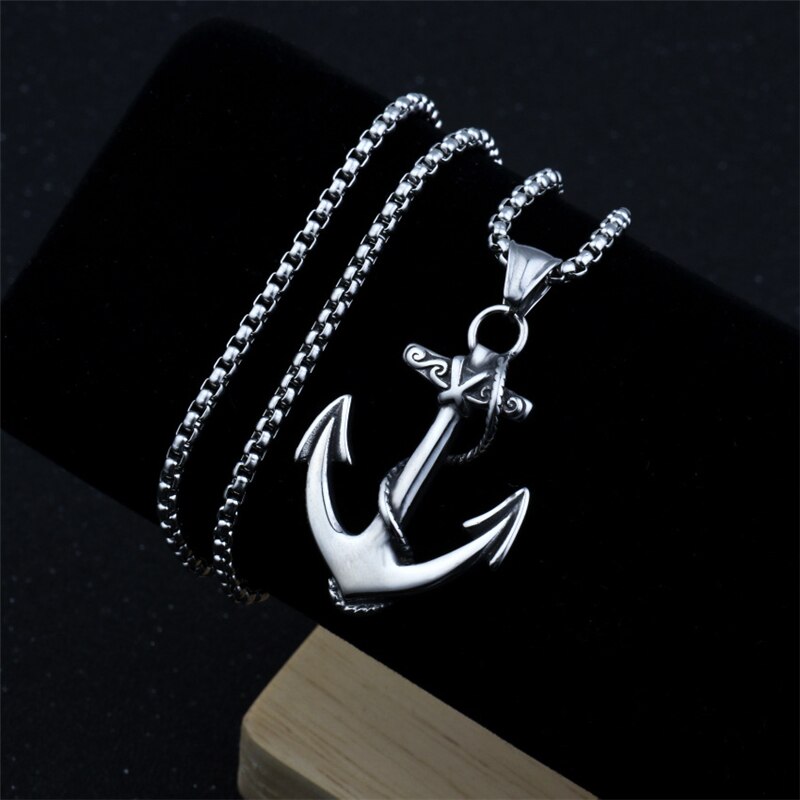 Marina ancla de barco cadena de eslabones de collares Vintage Retro colgante para los hombres las mujeres