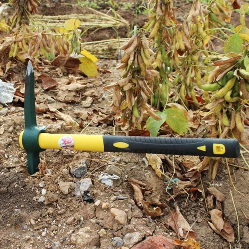 Pick Mattock Hoe with Fiberglass Handle Portable for Digging Prospecting Camping Garden Pick Hand Tools 85WC