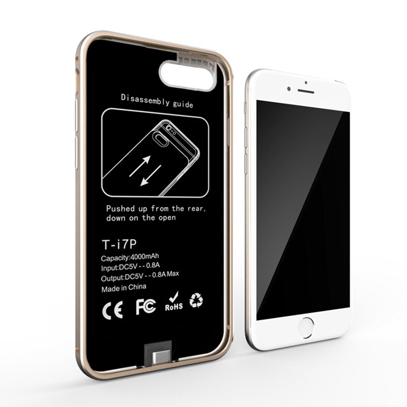 4000 mah til iphone 6 Plus 6s Plus batteriladerdeksel 5.5 tommers backupdeksel smart powerbank batterideksel