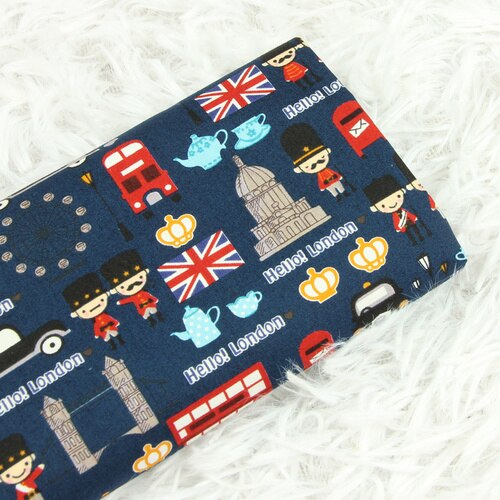 Fina tela de algodón con estampado de Hello London para decoración del hogar, tejido de costura hecho a mano, Patchwork, 110x45cm: Cotton Fabric 3