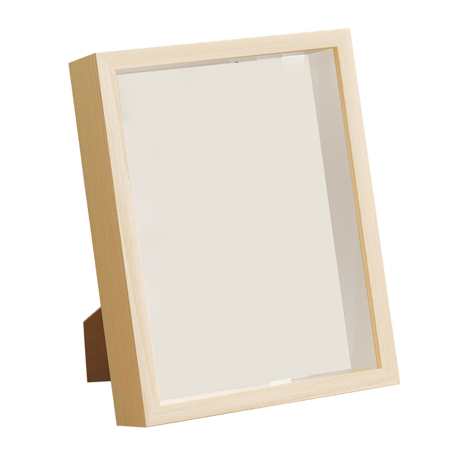 3D Foto rahmen Holz DIY Schatten Kasten Rahmen getrocknete Blume Vitrine für Blumen Eintrittskarten Dekor Bilderrahmen tief füllbare Rahmen: 7 Zoll / Weiß