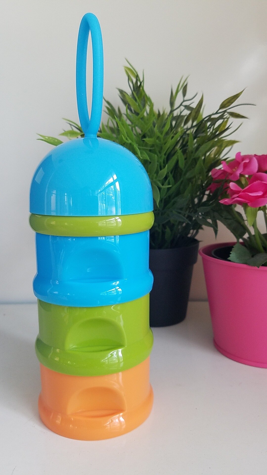 3 Layer Frog Style Portable Baby Food Storage Box Essential Cereal Cartoon Milk Powder Boxes Toddle Kids Formula Milk Container: blue