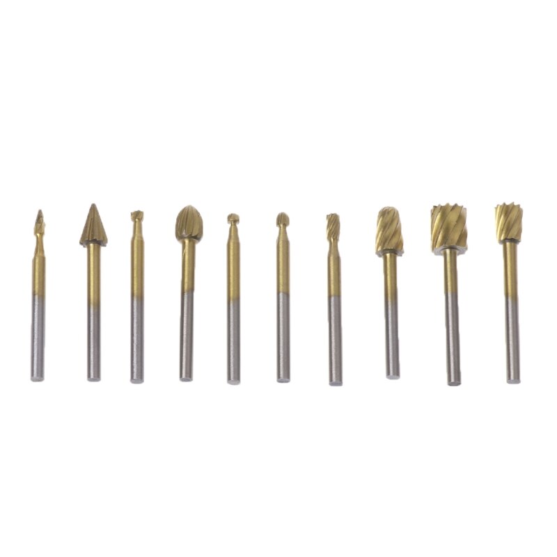 10pcs Rotary File Engraving Cutter Wood Tool Electric Grinding Polishing Head -m35