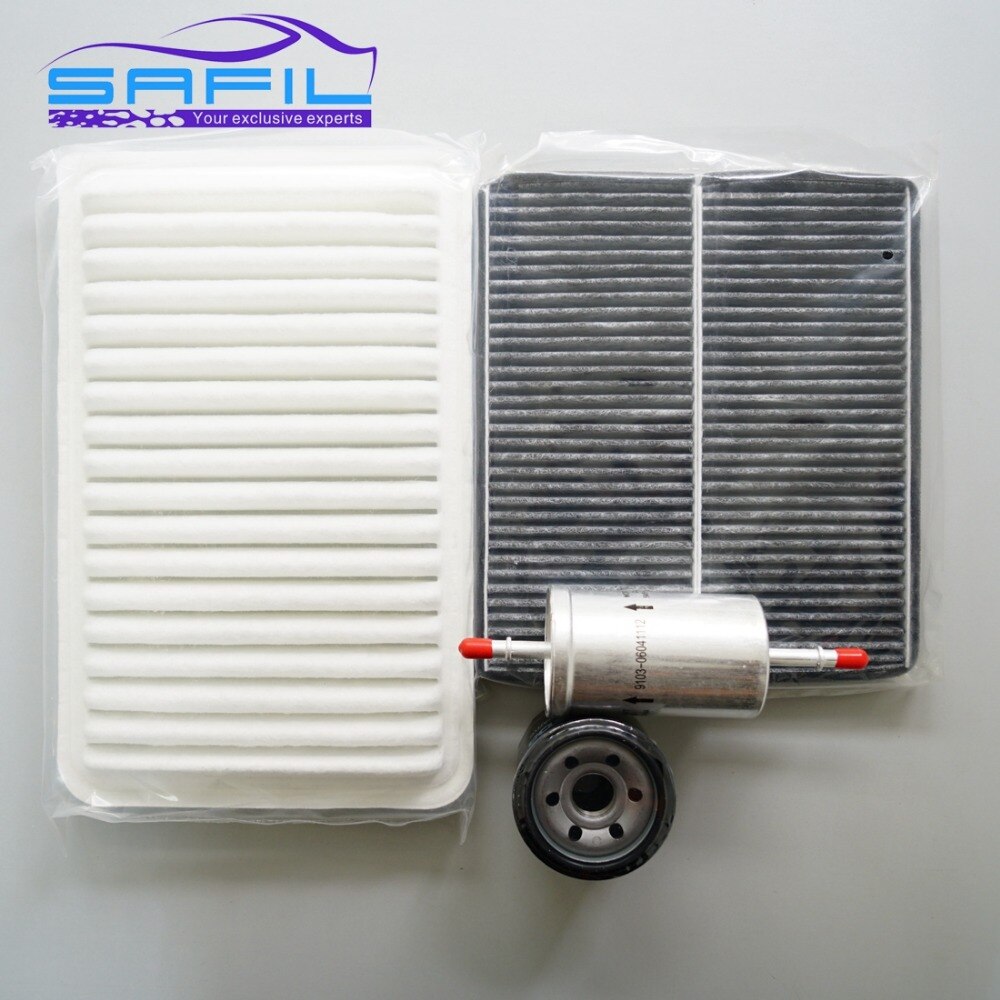 Set Filters Voor Mazda 2 1.5 1.6 Air + Olie + Cabin Air + Benzine Filter ZJ01-13-Z40 DG81V3101 5M51-9155-AA LFY1-14-302