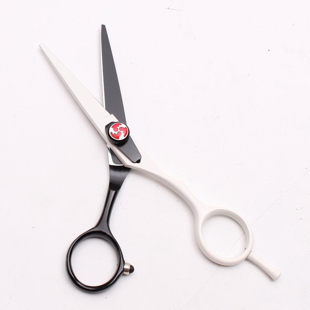 5.5 "16 cm gravure Logo blanc coupe ciseaux éclaircissement ciseaux cheveux humains ensemble coiffure fournitures C1018