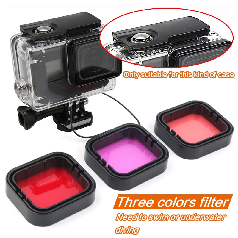 Para GoPro Hero 5 Hero 6 7 accesorios buceo subacuático Filtro de color para objetivos Set para Go Pro HERO5 HERO6 negro Super Suit Housing