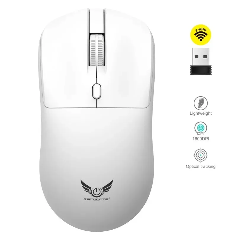 2.4G Wireless Mouse Gaming Mouse Ergonomic Mice 800-1200-1600 DPI Mouse Rechargeable Office Mice for PC Laptop Macbook Pro: PURPLE