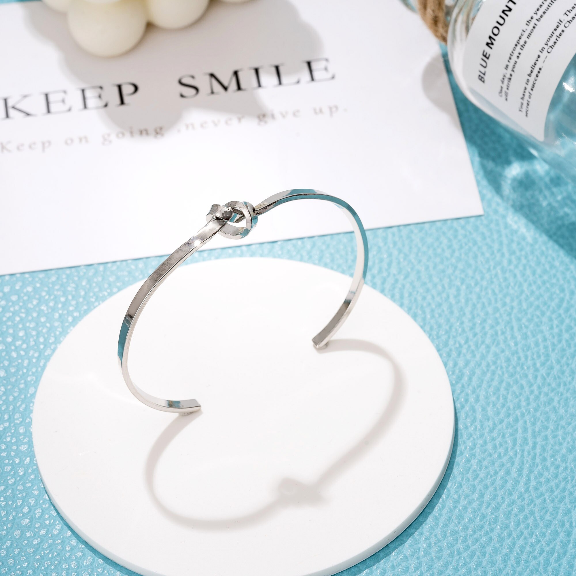 Liefdesknoop armband van goud, zilver, roestvrij staal, verstelbare manchet armbanden voor vrouwen en meisjes