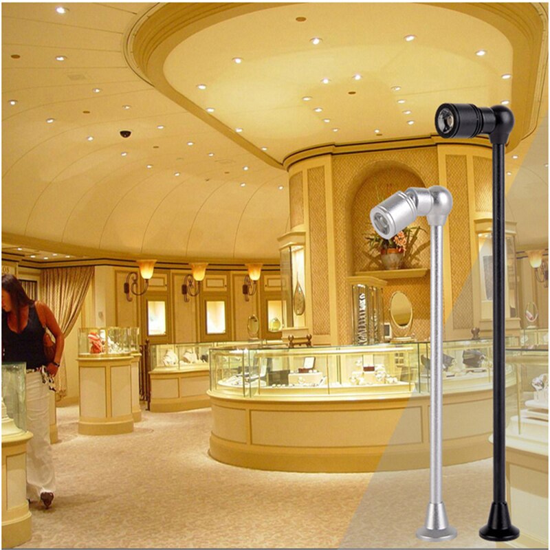 85-265Vac ingang led kabinet spot lamp, draaibare 1 w 210/260/310mm sieraden, parels sleutel verlichting, commerciële accent spot verlichting