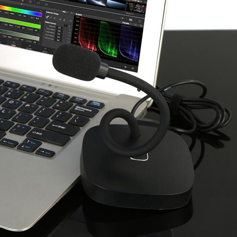 Desktop Microphone PC Microphone USB Microphone Condenser Microphone LED Microphone Base 360°Sound Collection Touch