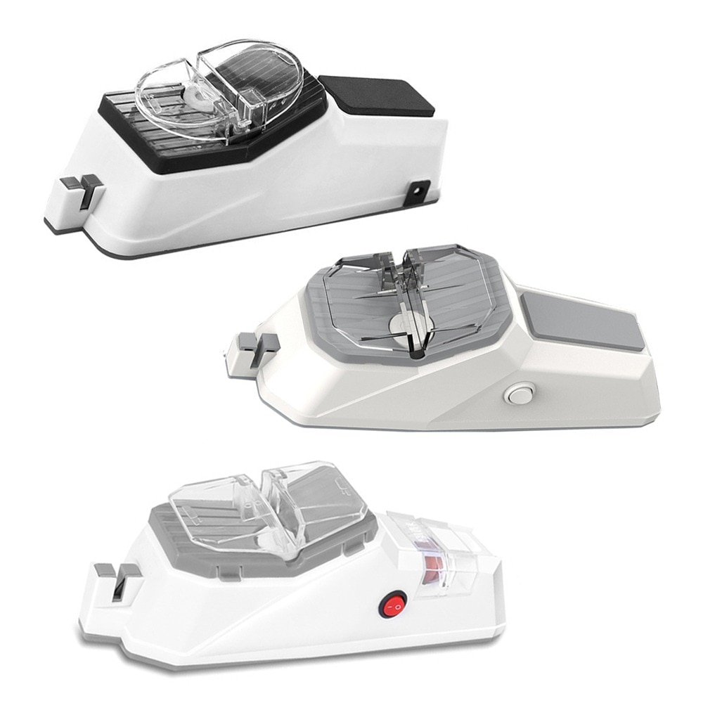 USB Electric Knife Sharpener Adjustable For Kitchen Knives Tool Knife Scissor Sharpening White medium and fine grinding blade
