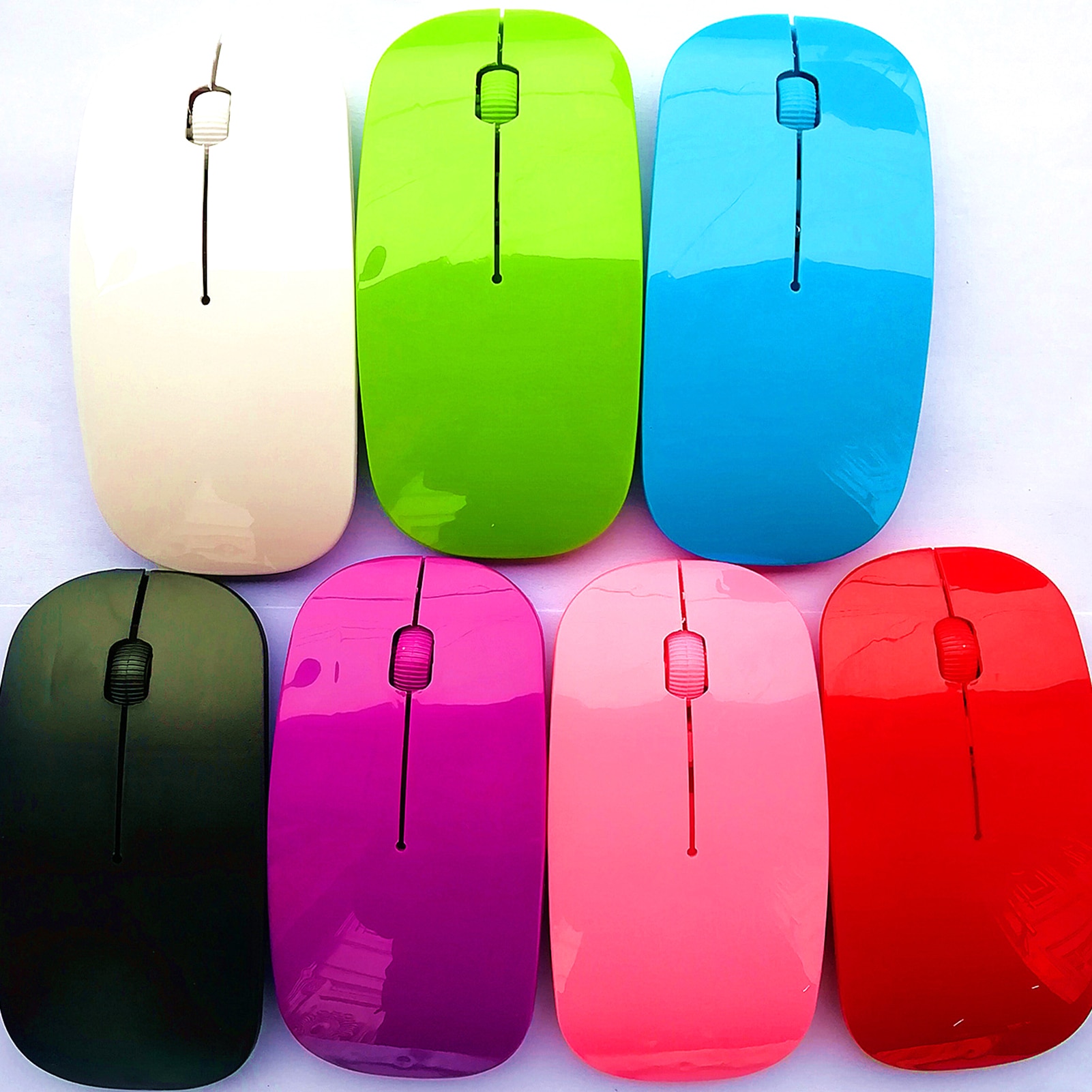 Souris optique sans fil ultrafine, récepteur USB 2.4 ghz, pour ordinateur de bureau et portable