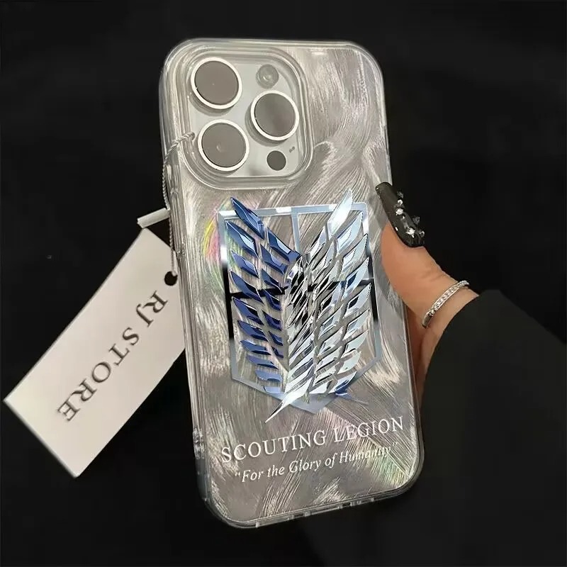 Für iPhone 16 Profi Max Hüllen Anime Attacke an Titan Handyhülle für iPhone 15 14 13 12 11 Profi Max 7 8 Plus SE2 X XS XR Abdeckung