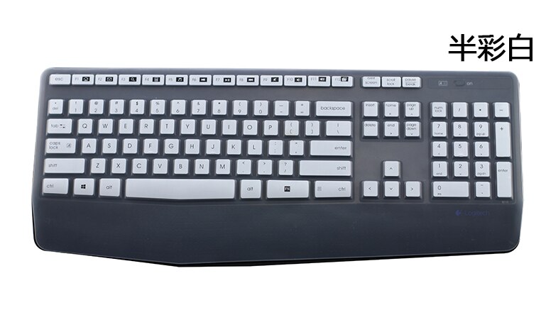 funda protectora de silicona transparente para teclado para Logitech MK345 K345: Transparent white