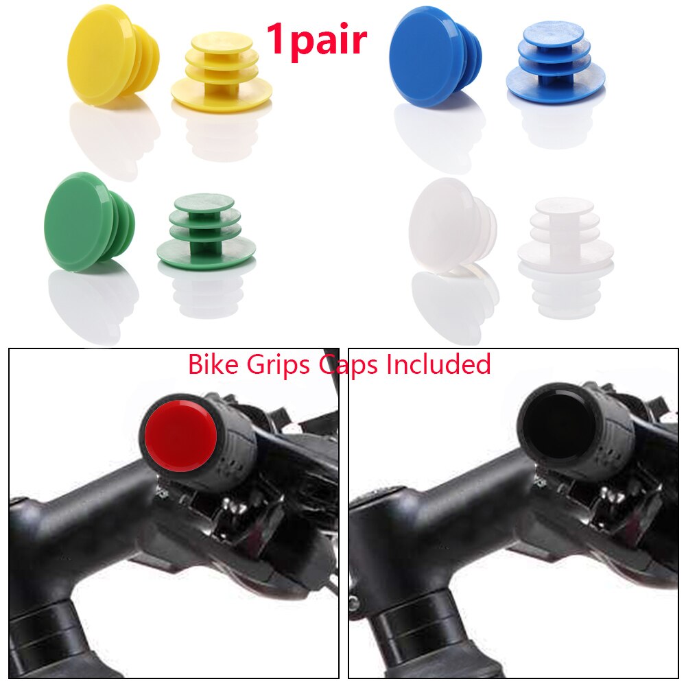 1Pair Bicycle Plastic Handles Caps Colorful Stoppers Handlebar Grip End Plugs Road Bike Grips Cycling Accessories