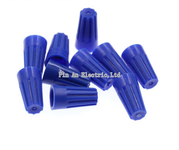 100PCS Electrical Wire Connection Screw Twist Connector Cap w/ Spring Insert Assortment Kit: P2 blue