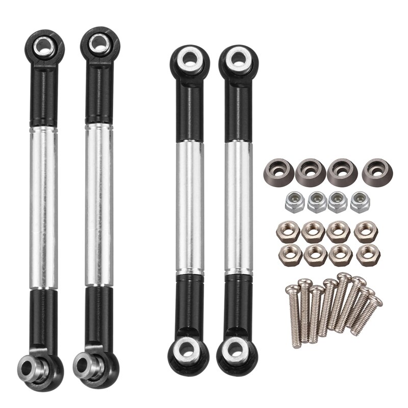 4PCS Metal Front and Rear Tie Rods for C14 C24 Semi Truck Models Upgrade Accessories
