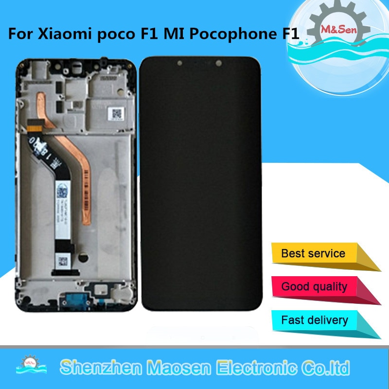 Original M&Sen 6.18" For Xiaomi Poco F1 Mi Poco F1 MI Pocophone F1 LCD Screen Display+Touch Digitizer Frame For Pocophone F1