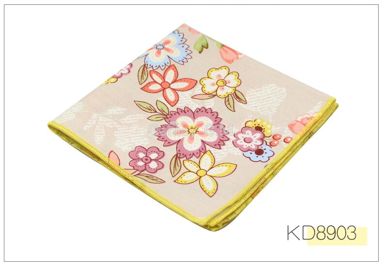 Merk casual heren katoenen zakdoeken geweven bloemenprint pochet heren bruiloft feest zakdoek zachte handdoeken zakdoek: Kd8903