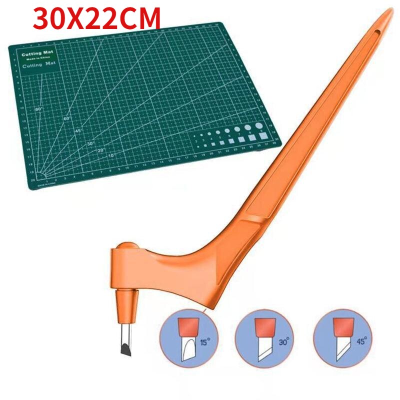 Craft Cutting Tools 360 Rotating Blade Paper-Cutter 3 Replace Blade Craft Cutting Knife DIY Art Wear-Resisting Art Cutting Tool: ORANGE SET