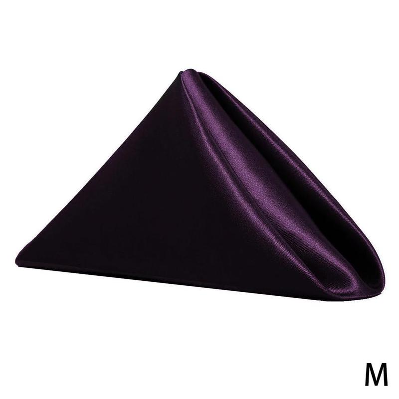30*30cm Square Napkin Cloth Hotel Restaurant Napkin Cloth Seaming Mouth Napkin Satin Satin Placemat High-density Cloth Hote R7b4: eggplant purple