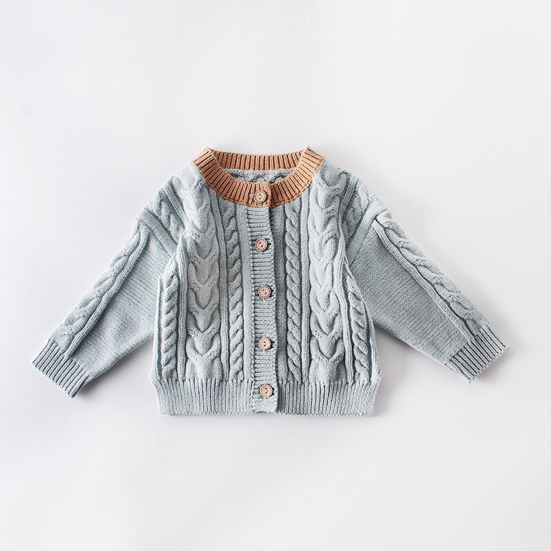 Kids Baby Meisje Trui Effen Gebreide Herfst Winter Kids Kleding Baby Meisje Jongen Trui Tops Knited Jas Jas Uitloper 0-3Y: Blauw / 12m