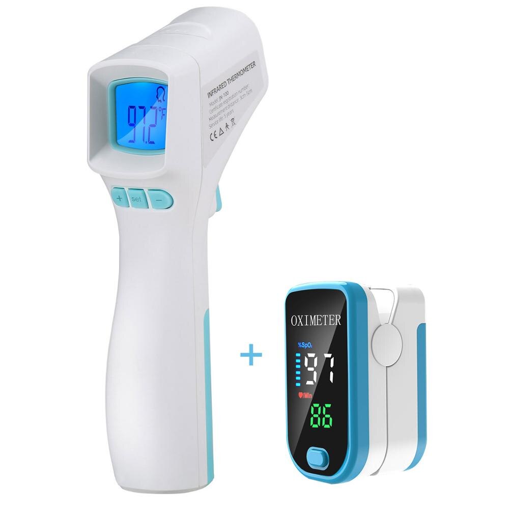 Portable Blood Oxygen Finger Pulse Digital Fingertip Oximeter Oxygen Saturation Meter Finger Monitor Oximetro + thermometer: MD1791 MD1780