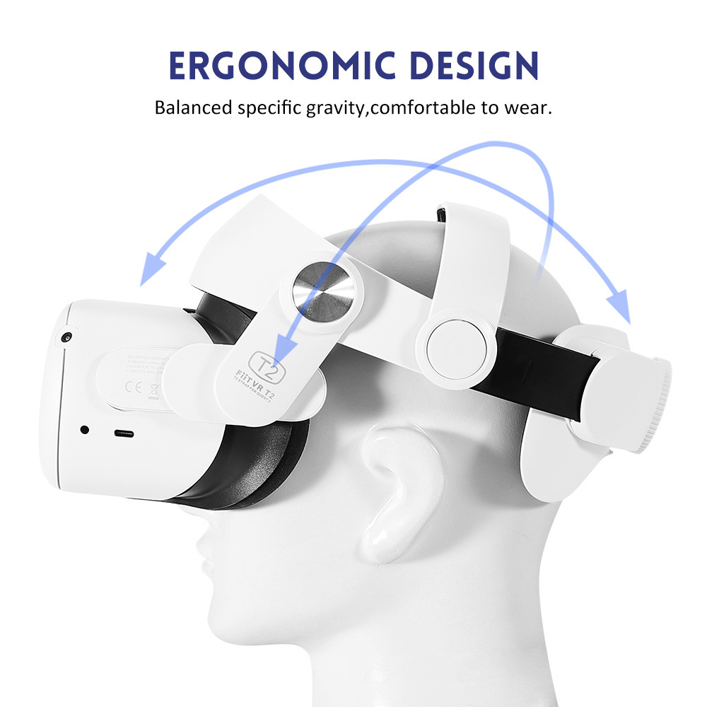 Adjustable for Oculus Quest 2 Elite Replacement Head Strap Virtual Reality No Fog Halo Strap VR Headset for Quest 2 Accessories