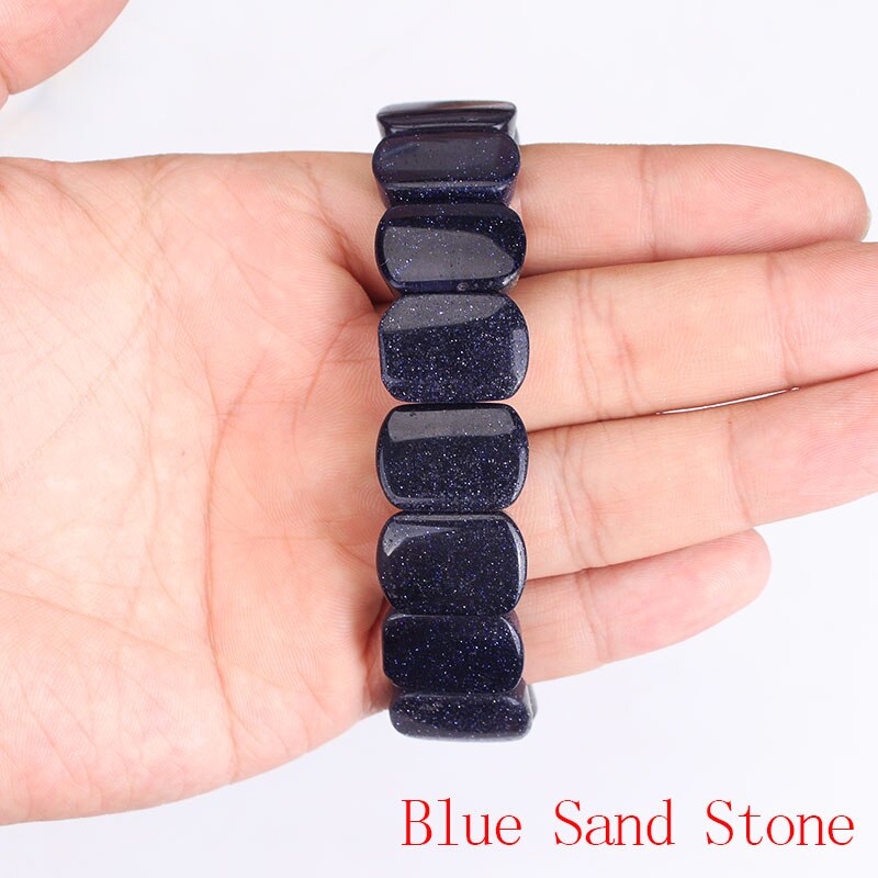 Perline di pietra naturale occhi di tigre/ametiste corda elastica braccialetti e bracciali gioielli fatti a mano braccialetto energetico per donna o uomo 2021: Blue sand