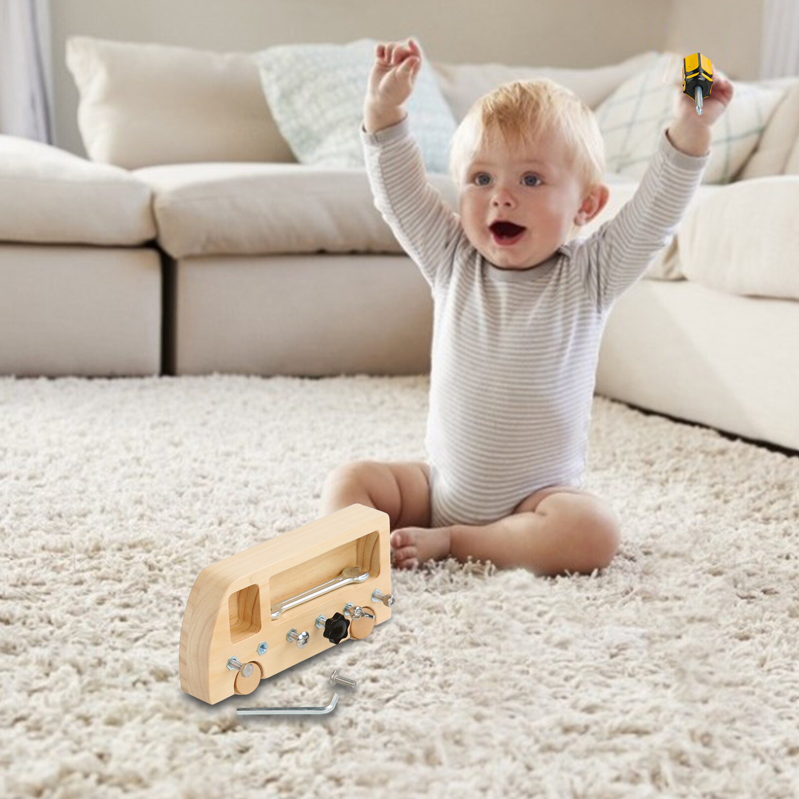 Banc de travail en bois pour enfants, ensemble d&#39;outils multicolores, Mini jouet de Simulation, maison de jeu d&#39;intelligence Interactive Parent-enfant