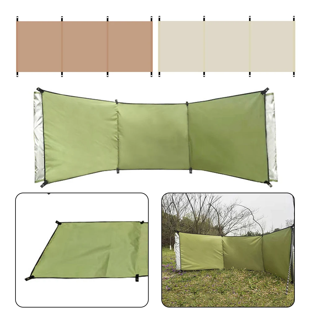 Outdoor-Windschutzscheibe, tragbare Windschutzscheibe, Sichtschutz für Camping, Picknick, Grün, Gelb, Weiß, Camping-Windschutzscheibe