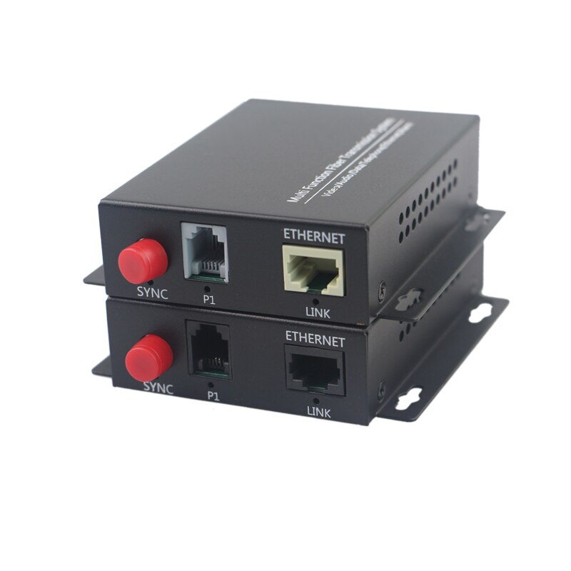 1 Kanaals Pcm Voice Telefoon Zender Glasvezel Media Converter Singlemode Fc/Upc 20Km Met Ethernet Functie