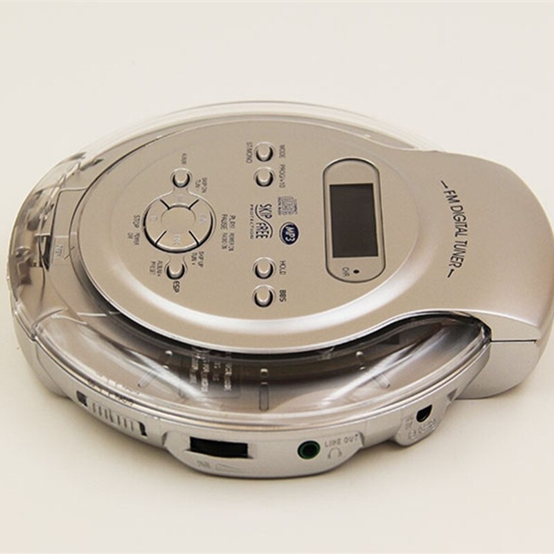 Portable CD player walkman system music shockproof LCD display 3.5 mm audio jack headset CD-R-RW disc Play console