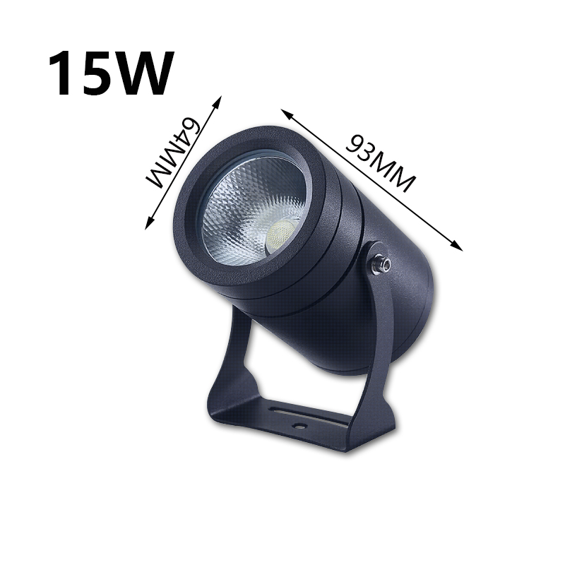 Outdoor spotlight 220V waterproof led floodlight 1W3W5W7W10W12W15W outdoor garden wall lawn light landscape courtyard tree lamp: Gold / Warm White