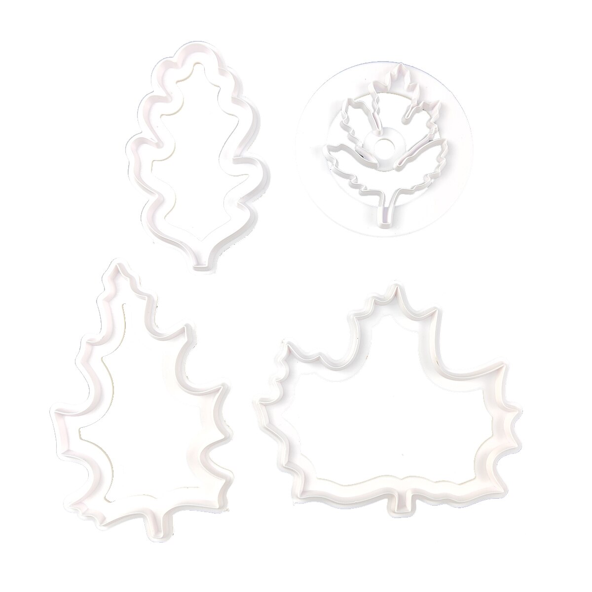 4Pcs Wedding Cake Bakken Esdoorn Bladeren Cookie Fudge Cutter Mould Leaf Thuis Keuken Biscuit Afdrukken Stempel Gereedschappen Drukken Fondant