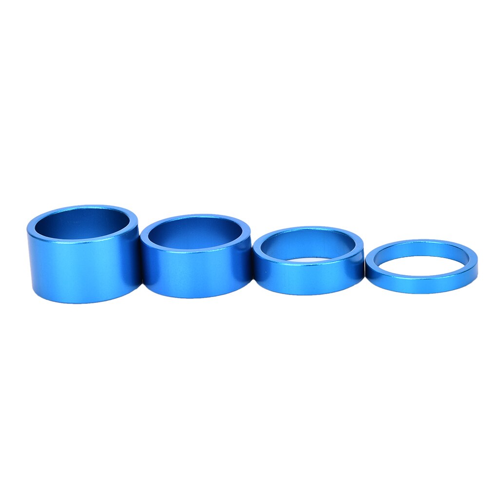 Alumiinihaarukka aluslevy metalliseos kuulokkeet varsi spacer maantiepyörä 4 kpl/setti 5/10/15/20mm 28.6mm korkki mtb pyöräilyyn: Sininen