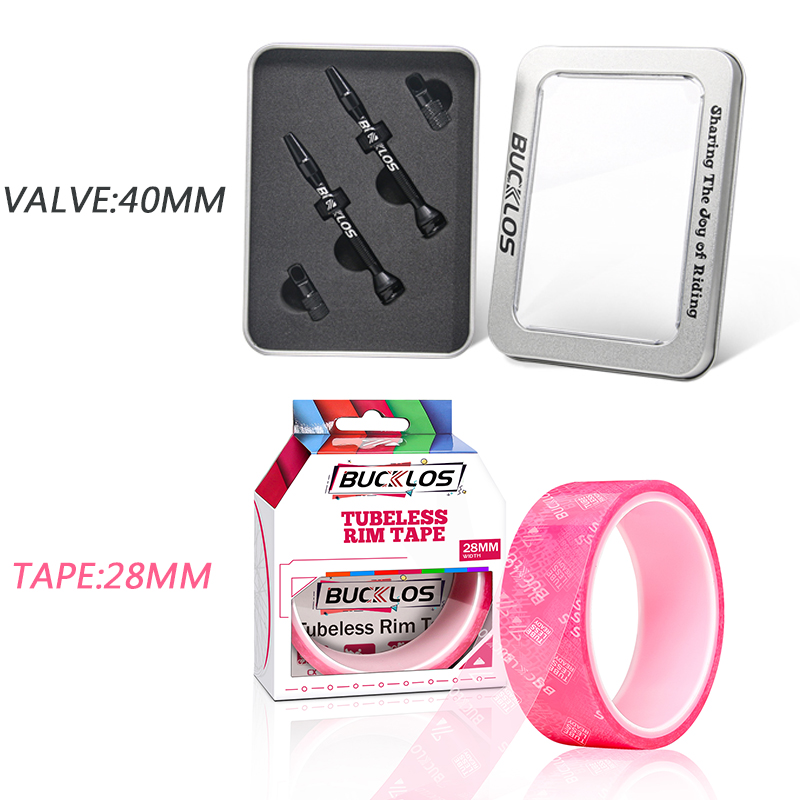 BUCKLOS 40MM 44MM Bike Tubeless Valve CNC Road Bicycle Presta Valve Bicycle Tubeless Rim Tape MTB F/V Valves Wheelset Tape Strip: Light Grey