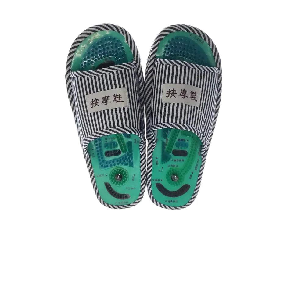 Acupunctuur Voetmassage Slippers Gezondheid Schoen Shiatsu Magnetische Sandalen Acupunctuur Gezonde Voetverzorging Massager Magneet Schoenen: Blauw