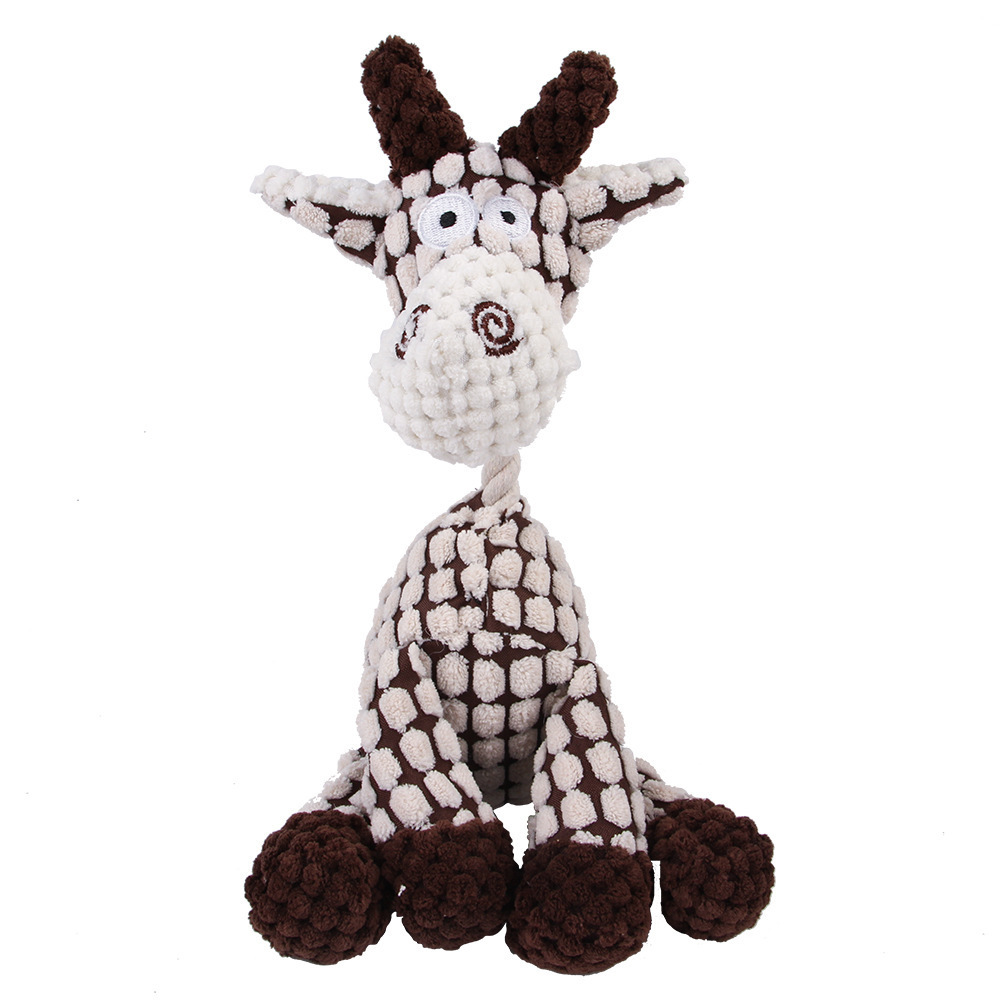 Juguete Molar para perros y mascotas, entrenamiento con ventilación, pana, mono, cerdo, voz, juguete de peluche, suministro de limpieza dental para perros, juguetes para perros grandes: Chocolate