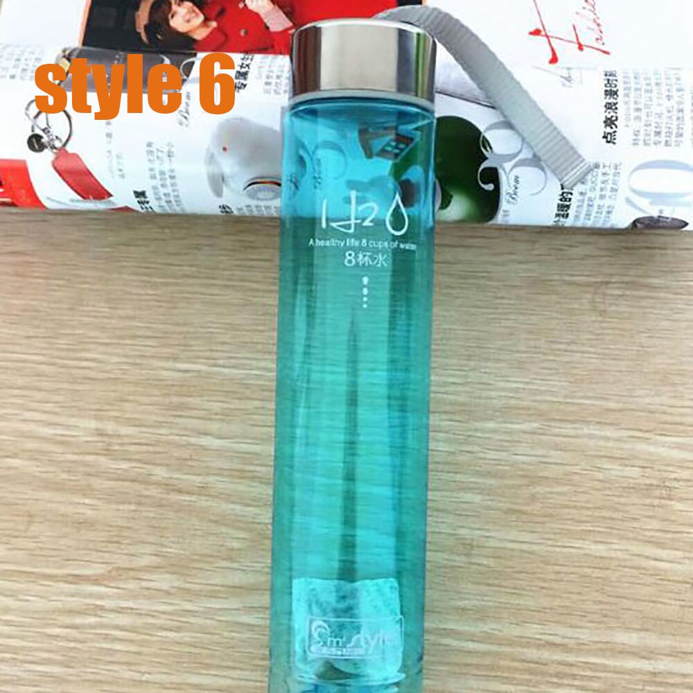My 280ml lemon Sport H2o Gym For Water Bottles Portable Summer Outdoor Sports Unbreakable Transparent Plastic kids Water Bottle: blue